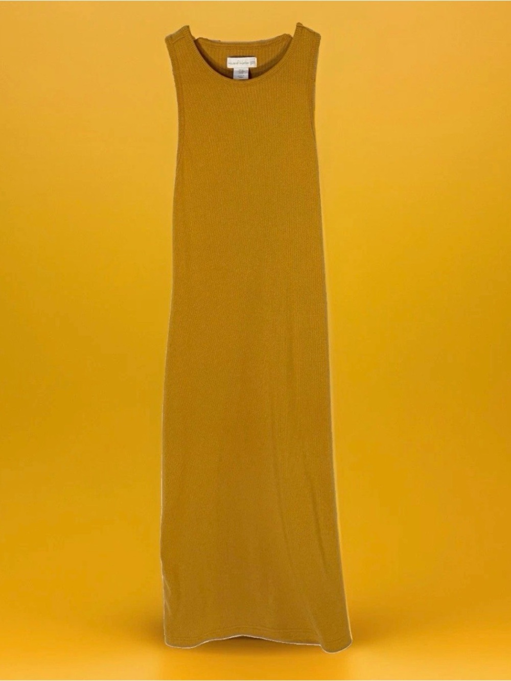 House of Harlow 1960 Ribbed Tank Maxi Dress in Mustard (M)